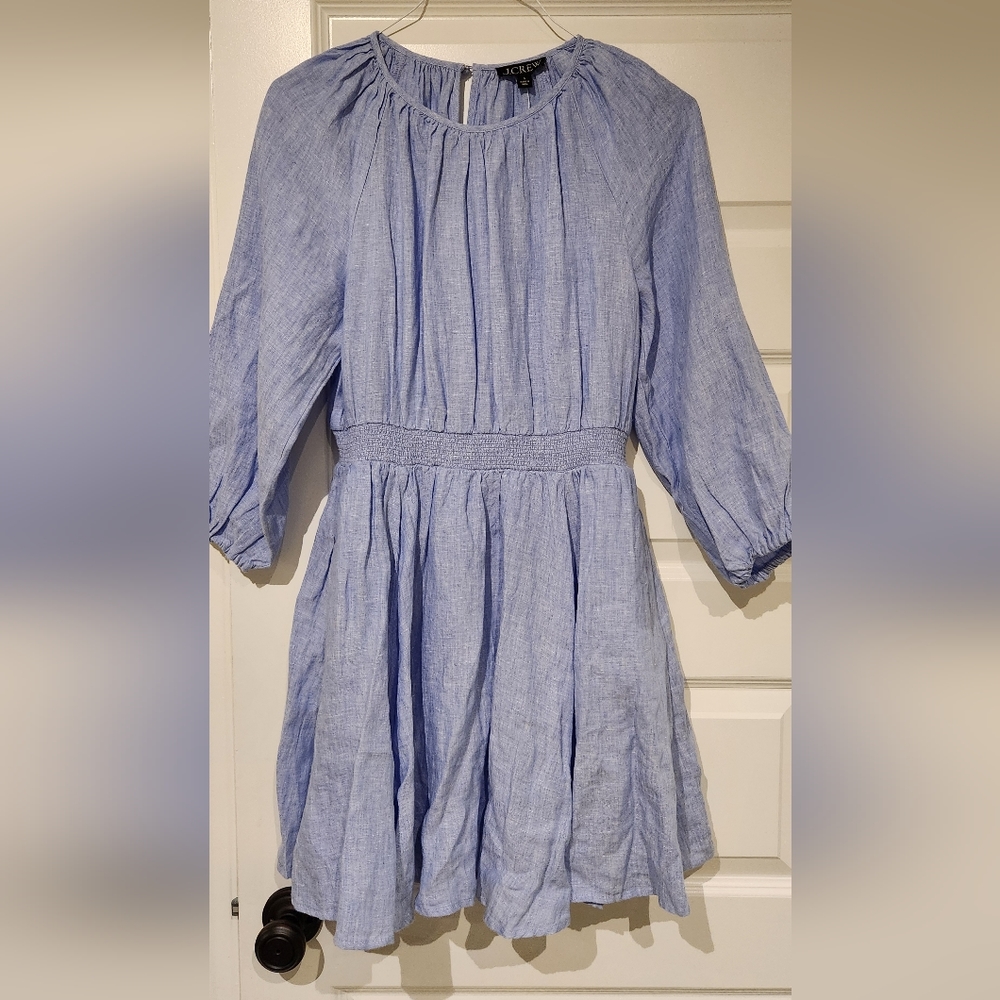 J. Crew Light Blue Linen Mini A-Line DressNWT!!